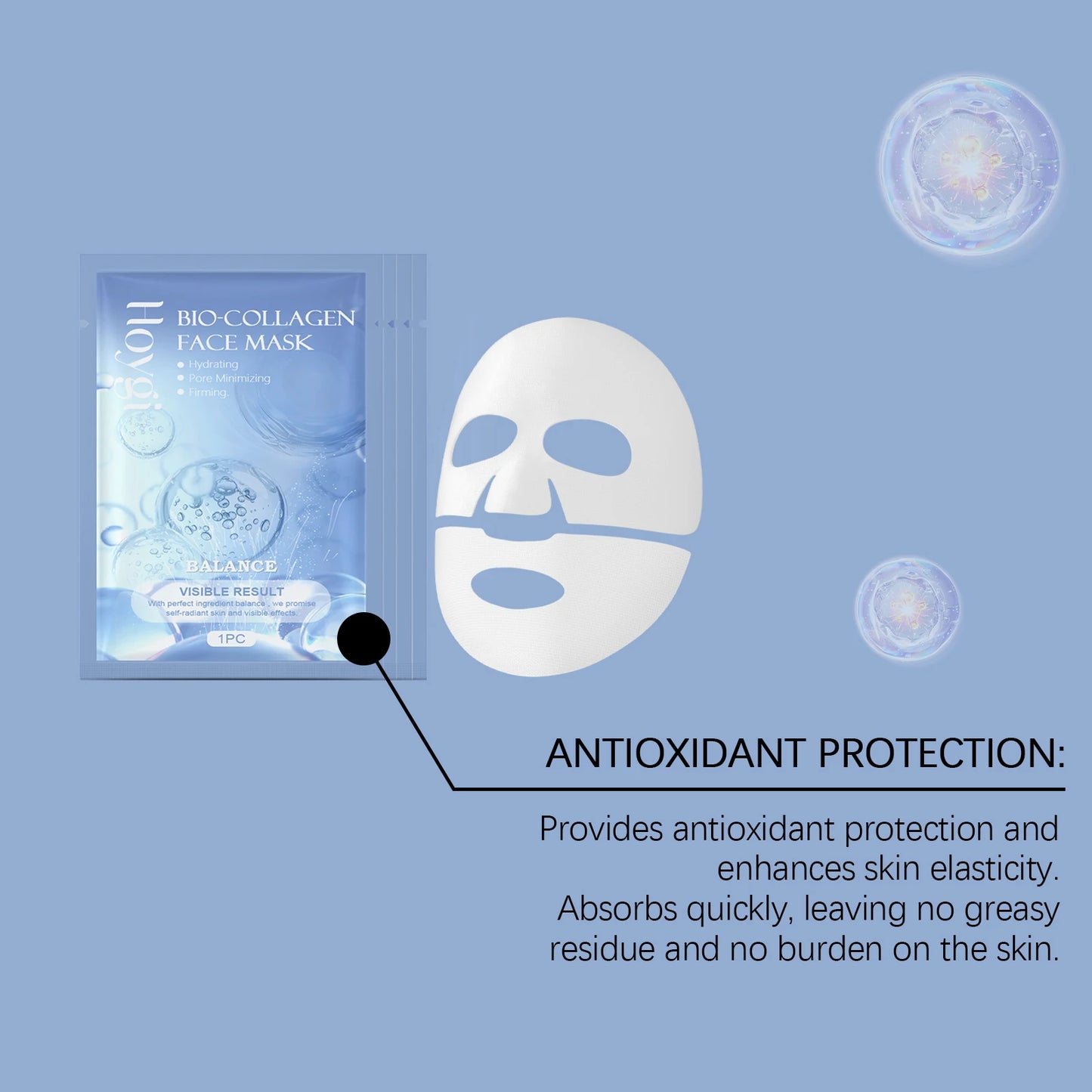 Hoygi Collagen Moisturize Face Mask Reduce Dullness Promote Health Skin Remove Wrinkles Refreshing Brightening Face Mask