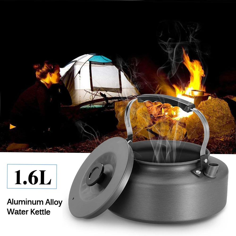 Portable Outdoor Water Kettle Water Pot Teapot Coffee Pot Indoor Aluminum Alloy Tea Kettle Outdoor Camping Hiking Picnic Pot