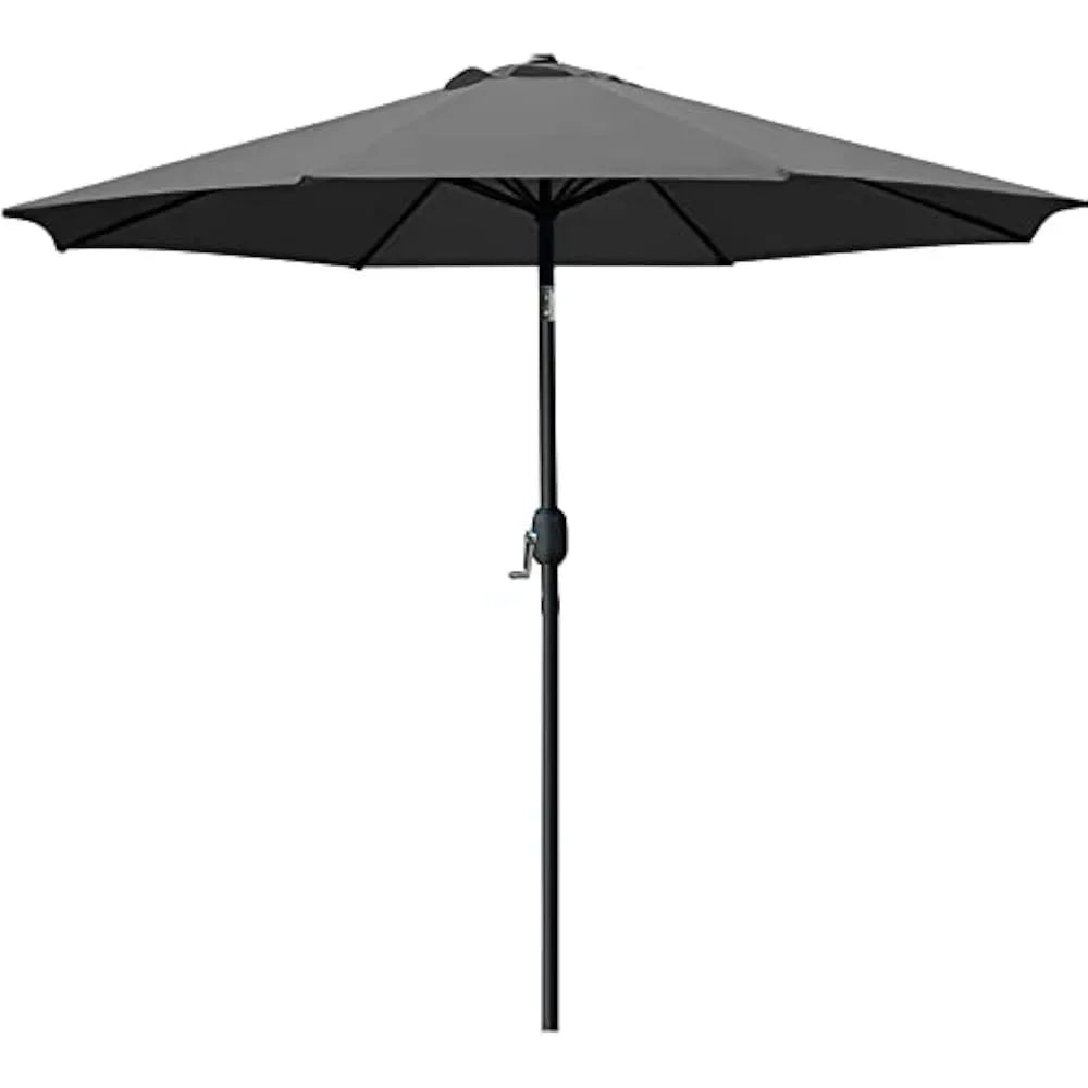 9Ft Patio Umbrella Outdoor Table Umbrella with 8 Sturdy Ribs (Tan)