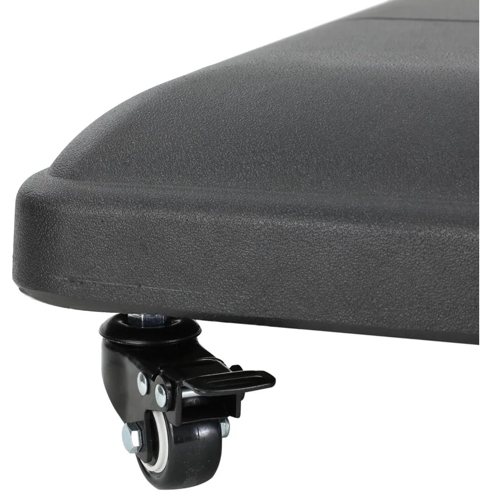 Sturdy and Stylish Outdoor Umbrella Base for Patios, Concrete Construction with Stainless Steel Handle, Black