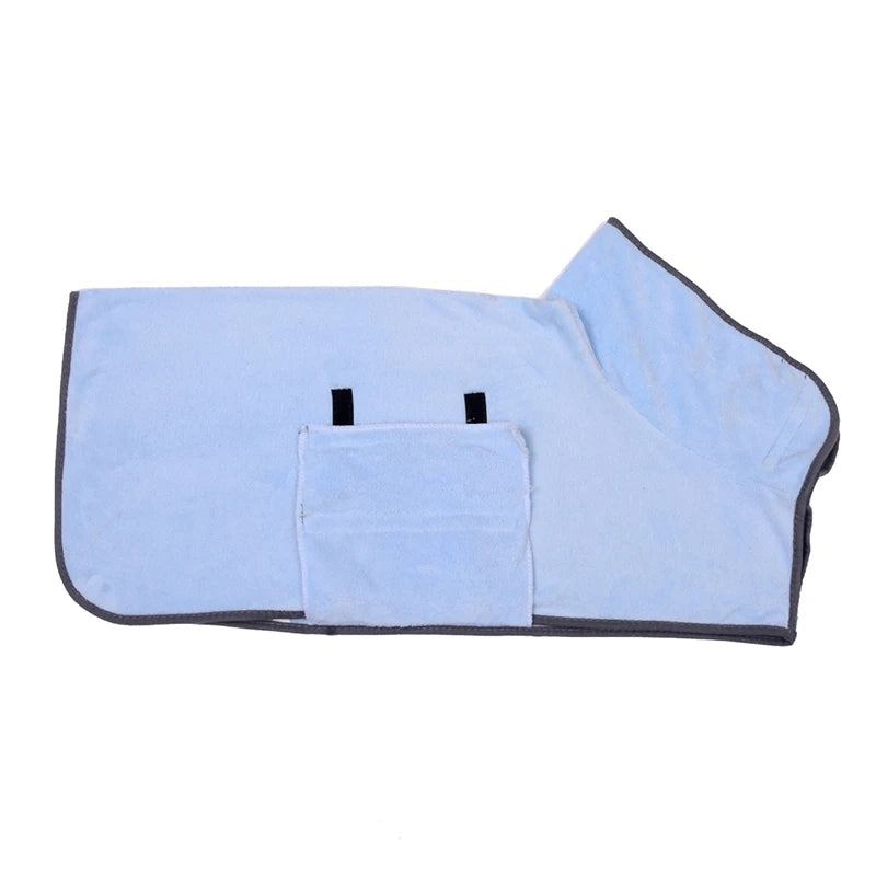Dog Bathrobe Bath Towel Robe Absorbent Soft Towel For Large Medium Small Dog Quick Dry Adjustable Drying Coat Pet Supplies