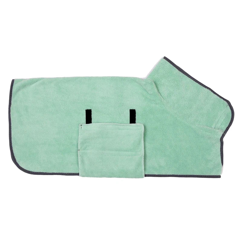 Dog Bathrobe Bath Towel Robe Absorbent Soft Towel For Large Medium Small Dog Quick Dry Adjustable Drying Coat Pet Supplies