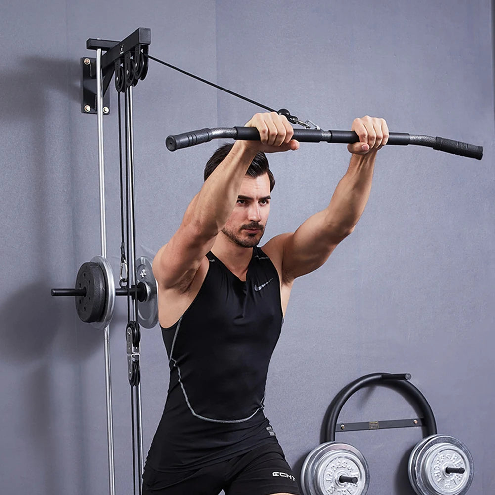 DIY Weight Lifting Workout Set Pull Down Triceps Lifting Training Machine Adjustable Fitness Pulley Cable System Gym Equipment