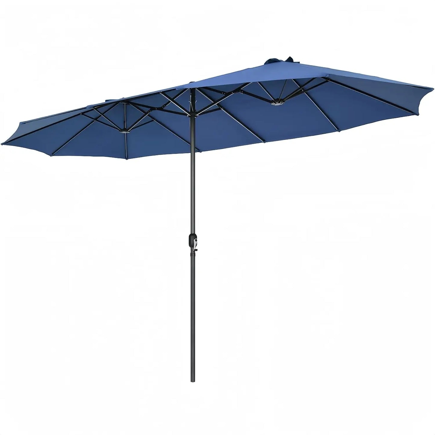15ft Large Patio Umbrella Not Include Base, Outdoor Double-Sided Rectangle Market Umbrella with Crank Handle