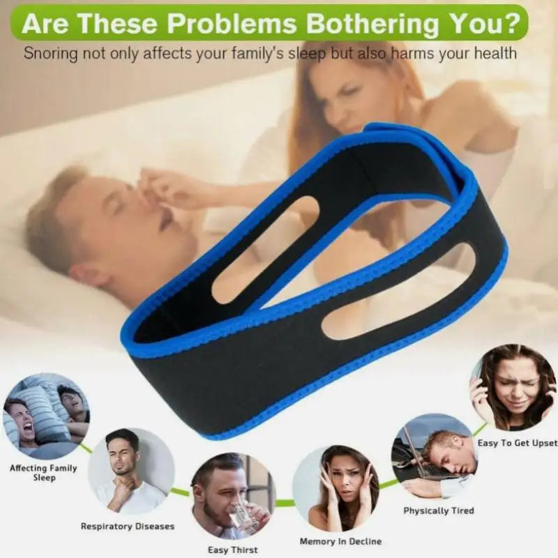 2 Pack Stop Snoring Snore Belt Anti Snore Chin Strap Sleep Apnea Chin Support Straps For Woman Man Health Care Sleeping Aid Tool