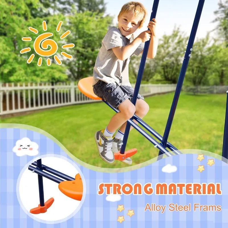 Nova Microdermabrasion Outdoor Swing Sets for Backyard, 440lbs Load Capacity Swing Stand with 2 Seats and 1 Swing Glider,