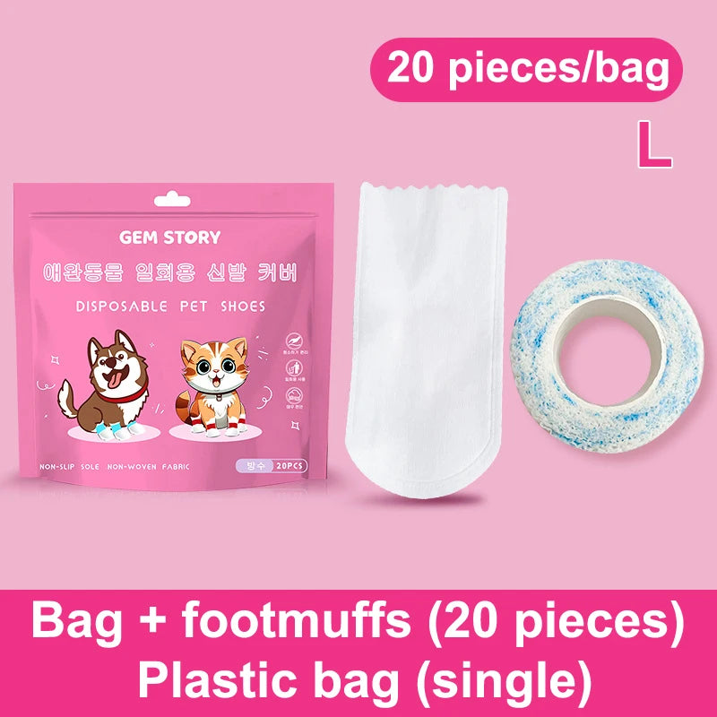 20Pcs Pet Shoes Cover Disposable Dog Shoe Cover Portable Anti Slip Anti-dirty Outdoor Pet Cat Dog Foot Cover Pet Supplies