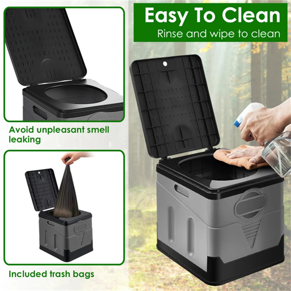 Portable Toilet with Carry Bag Foldable Emergency Toilet with Lid Trash Bags Camping Toilet Foldable Toilet for Car Outdoor