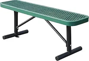 4 Feet Metal Park Bench for Outside, Outdoor Heavy Duty Garden Bench with Portable Frame, Commercial Benches for Shopping Mall,
