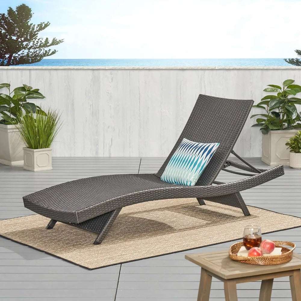 Patio Outdoor Lounge Chair with Reclining Function - Comfortable Patio Furniture for Backyard, Poolside, and Garden Use - Durabl