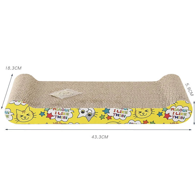 Pet Cat Wave Curved Catnip Cat Scratcher Indoor Cats Scratchers Cardboard Abrasion Resistance Cat Scratch Pad Pet Supplies