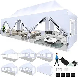 Canopy Tent 10x30 Pop Up Canopy with 8 Removable Sidewalls Party Tents for Parties Wedding Patio Commercial Waterproof and UV50