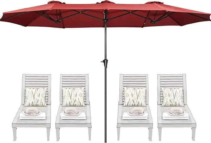 13FT Outdoor Umbrella for Patio, Double sided Pool Umbrellas with Fade Resistant Canopy, Large Table Umbrella