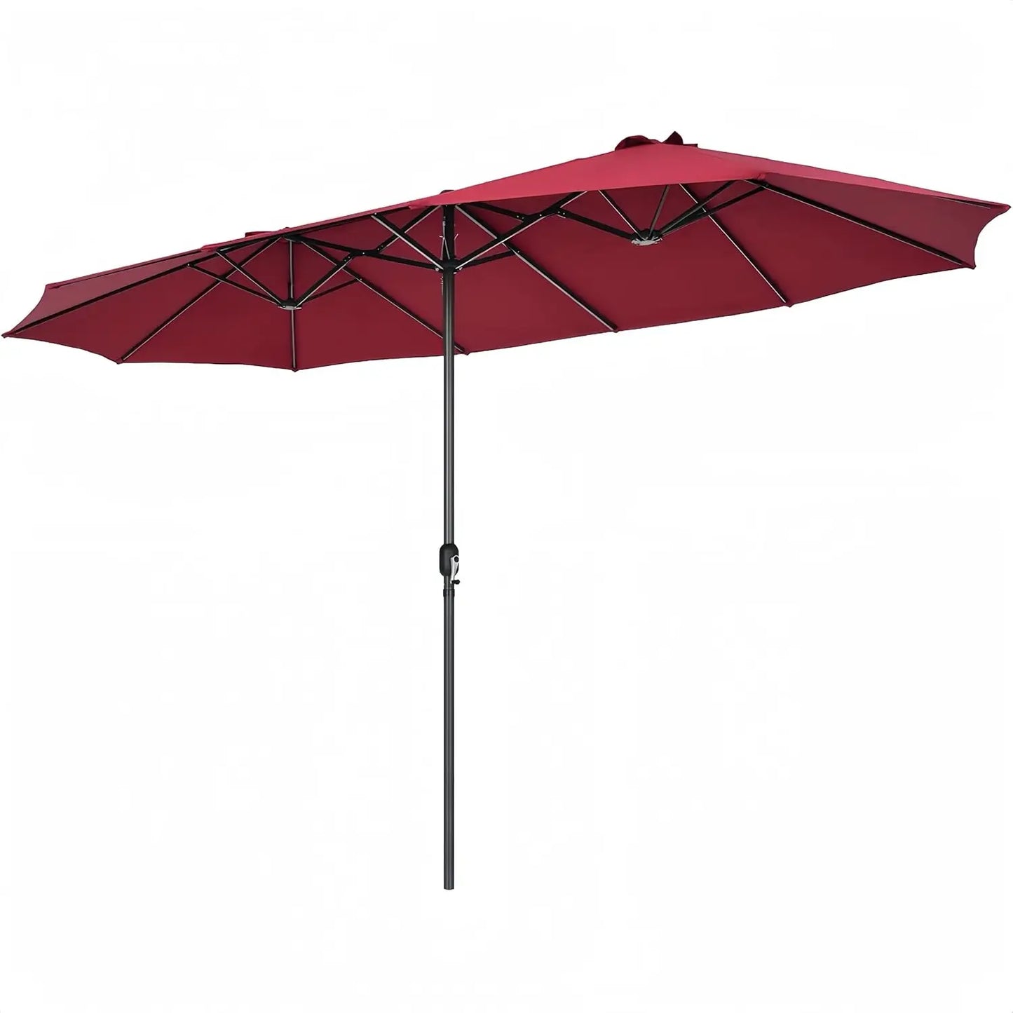 15ft Large Patio Umbrella Not Include Base, Outdoor Double-Sided Rectangle Market Umbrella with Crank Handle