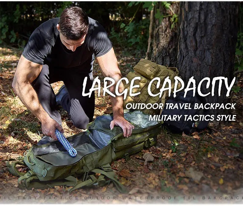 45L/25L Tactical Backpack Men's Travel Large Capacity Rucksacks Men Waterproof Outdoor Sports Multi-functional Bags