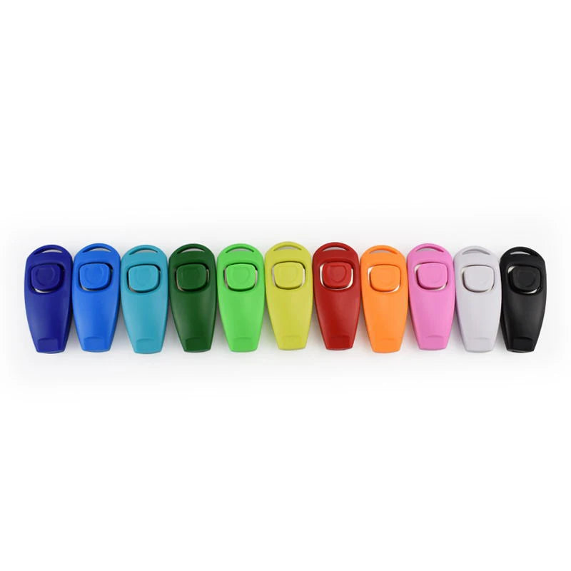 Pet Multifunctional 2 In 1 Clicker Whistle Dog Trainer Clicker With Keyring Pet Puppy Trainer Dog Flute Clicker Pet Supplies