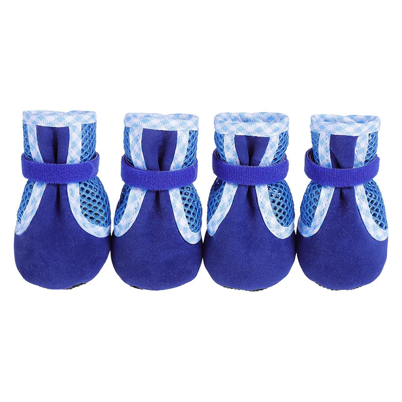 1Set Wear Resistant Dog Cat Boots Outdoors Thickened Anti-Slip Small Puppy Shoes Adjustable Drawstring Pet Booties Pet Supplies
