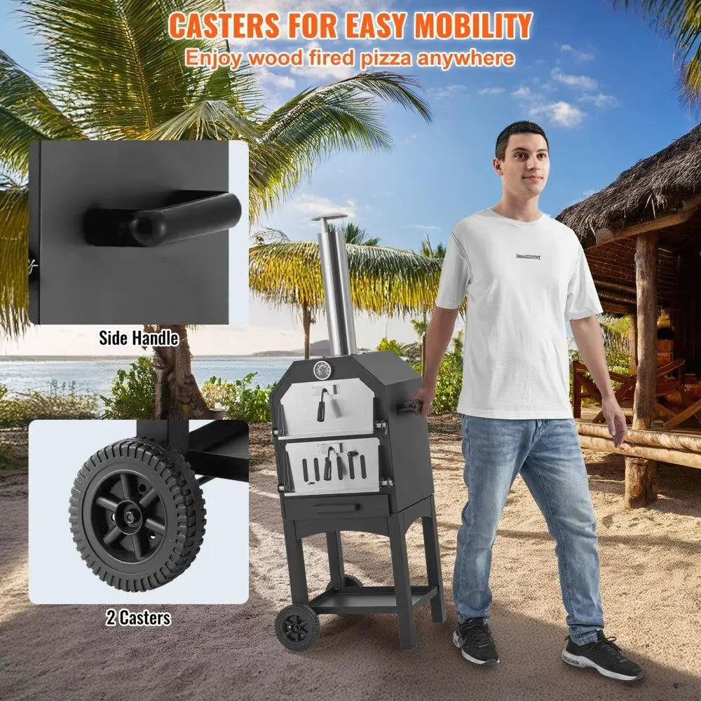 12 Inch Portable Outdoor Pizza Oven Wood Pellet Camp Cooking Oven for Perfect Pizza Baking