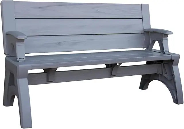 2-in-1 Outdoor Bench & Picnic Table - Foldable, Weather-Resistant Seating - Perfect for Patio, Lawn, Garden, or Deck - Durable C