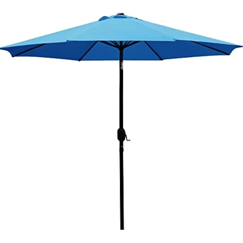9Ft Patio Umbrella Outdoor Table Umbrella with 8 Sturdy Ribs (Tan)