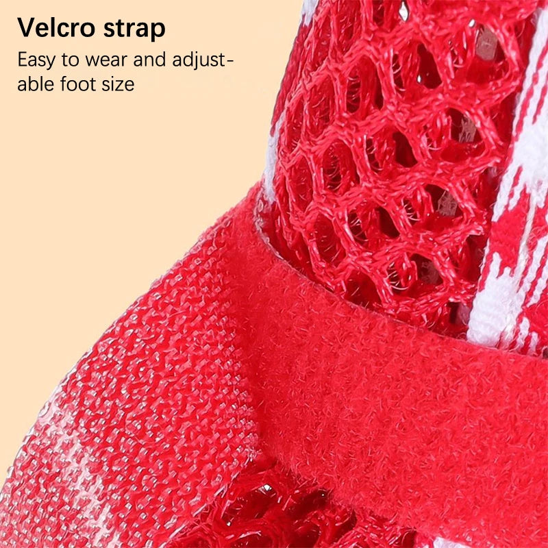 1Set Wear Resistant Dog Cat Boots Outdoors Thickened Anti-Slip Small Puppy Shoes Adjustable Drawstring Pet Booties Pet Supplies