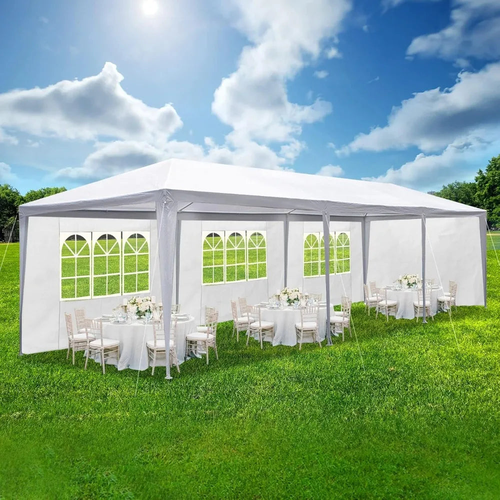 10' x 30' Outdoor Waterproof Gazebo Canopy Tent with Removable Sidewalls and Windows Heavy Duty Tent for Party Wedding