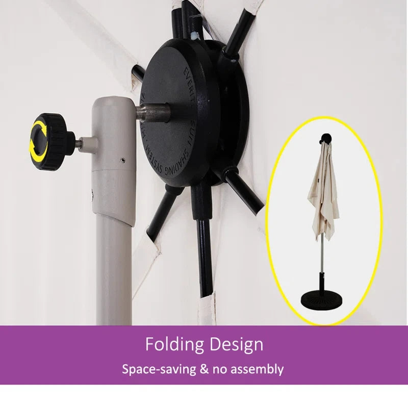 Balcony Umbrella, JENA 6x4 FT Outdoor Umbrella, Rectangular Flat Canopy Versatile Patio Shade with 360 Degree Roating Knob