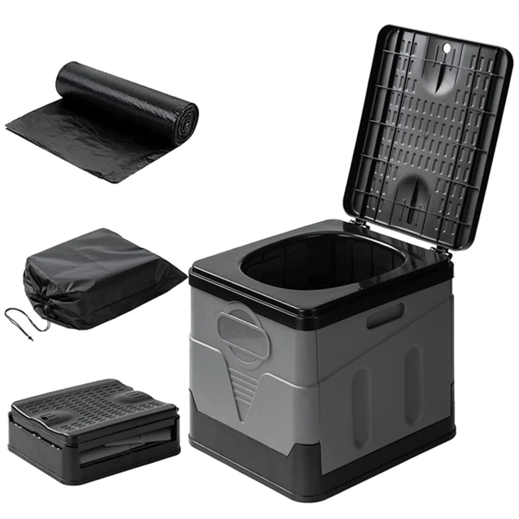 Portable Toilet with Carry Bag Foldable Emergency Toilet with Lid Trash Bags Camping Toilet Foldable Toilet for Car Outdoor