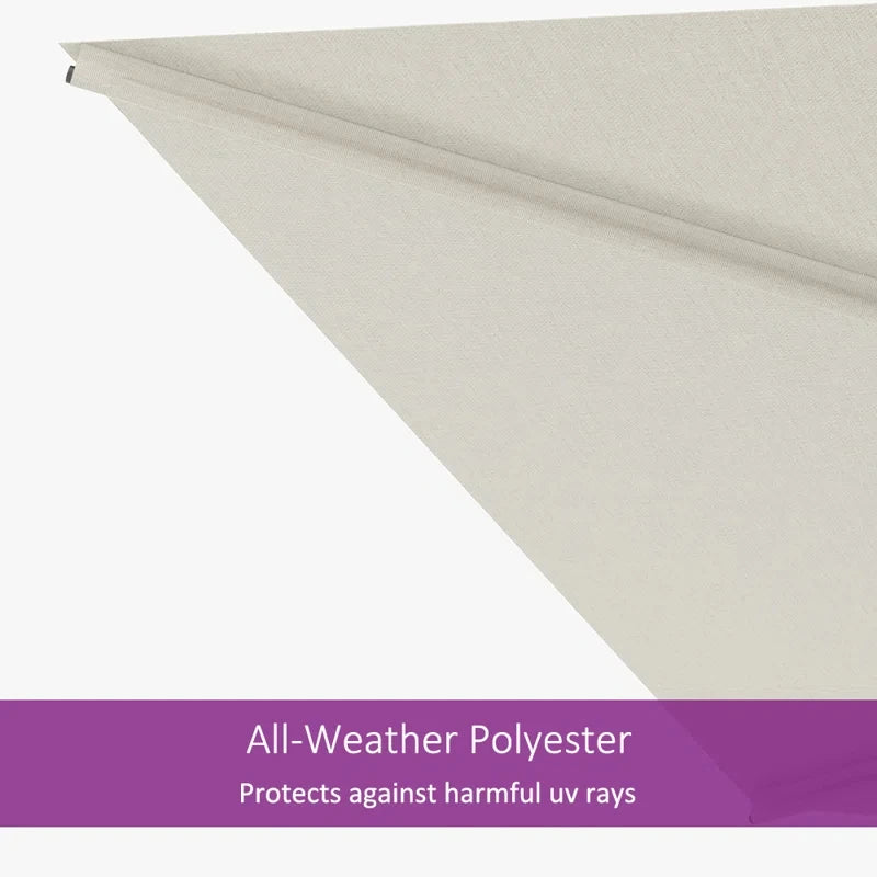 Balcony Umbrella, JENA 6x4 FT Outdoor Umbrella, Rectangular Flat Canopy Versatile Patio Shade with 360 Degree Roating Knob