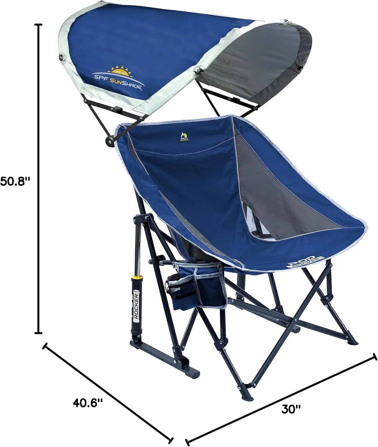 Pod Rocker Outdoor Rocking Chair with SunShade Canopy