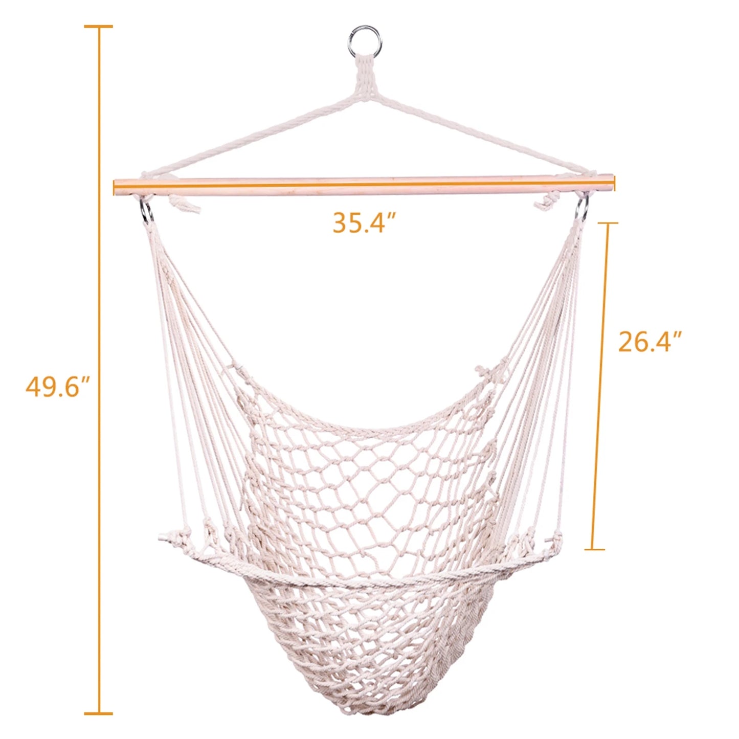 Nordic Style White Hammock Outdoor Indoor Garden Dormitory Bedroom Hanging Chair For Child Adult Swinging Single Safety Hammock