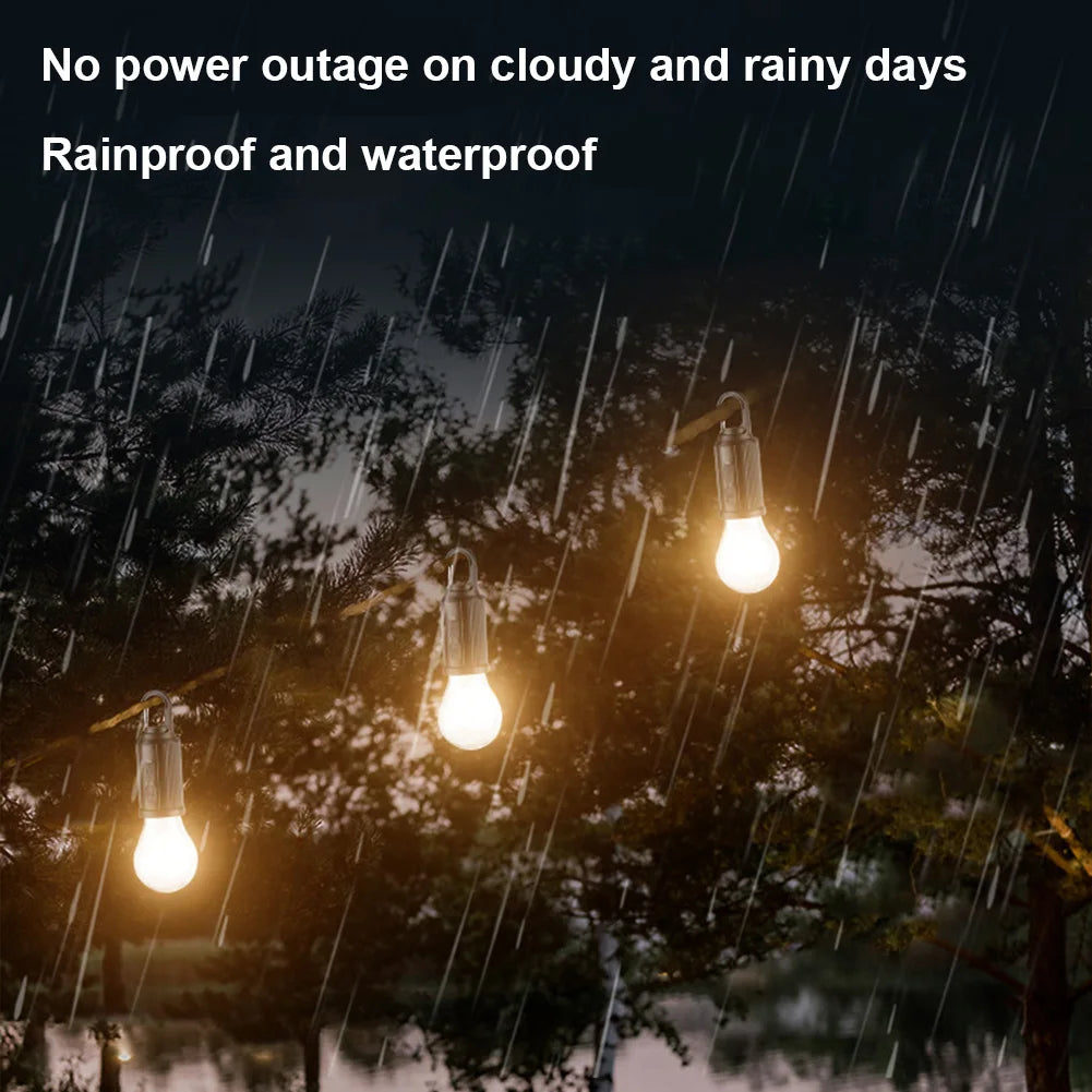 2-5PCS Solar Powered LED Lighting Lantern USB Charging Outdoor Tent Light Waterproof BBQ Atmosphere Light for Outdoor Camping