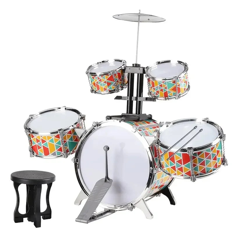 Children's drum set, for practicing percussion instruments, parent-child interaction, children's band rock toys, with a real dru