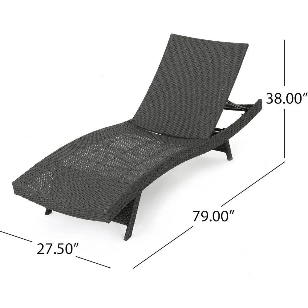 Patio Outdoor Lounge Chair with Reclining Function - Comfortable Patio Furniture for Backyard, Poolside, and Garden Use - Durabl