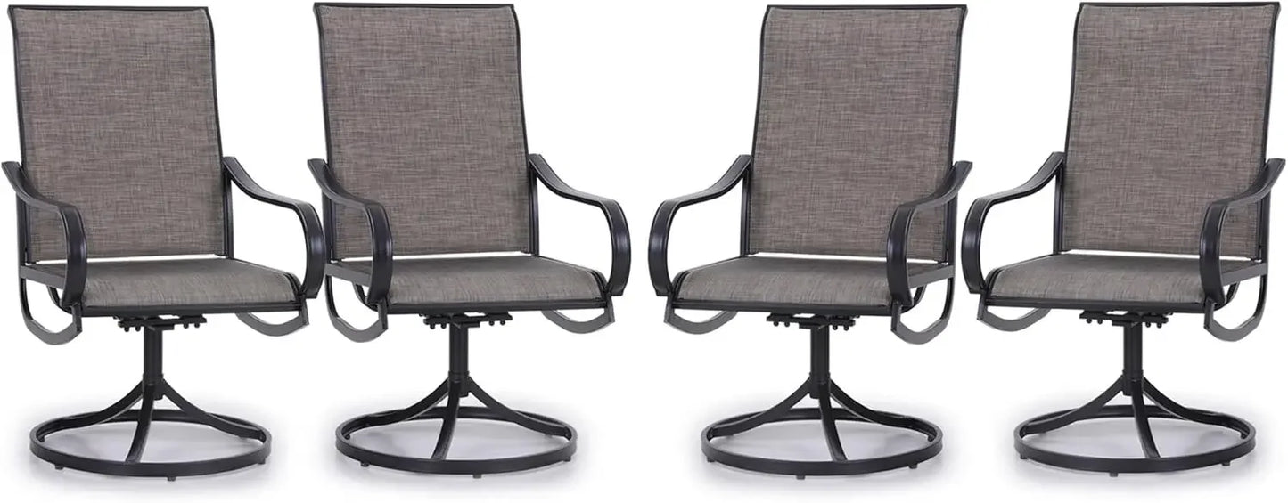 Patio Swivel Dining Chairs Set of 4 Outdoor Metal Chair with Textilene Mesh Fabric, Patio Gentle Rocker Chair