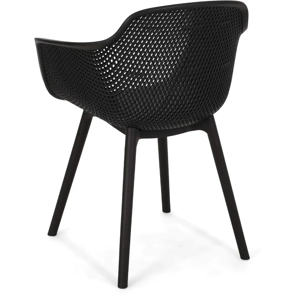 Davina Outdoor Dining Chair (Set of 2), Polypropylene, Black