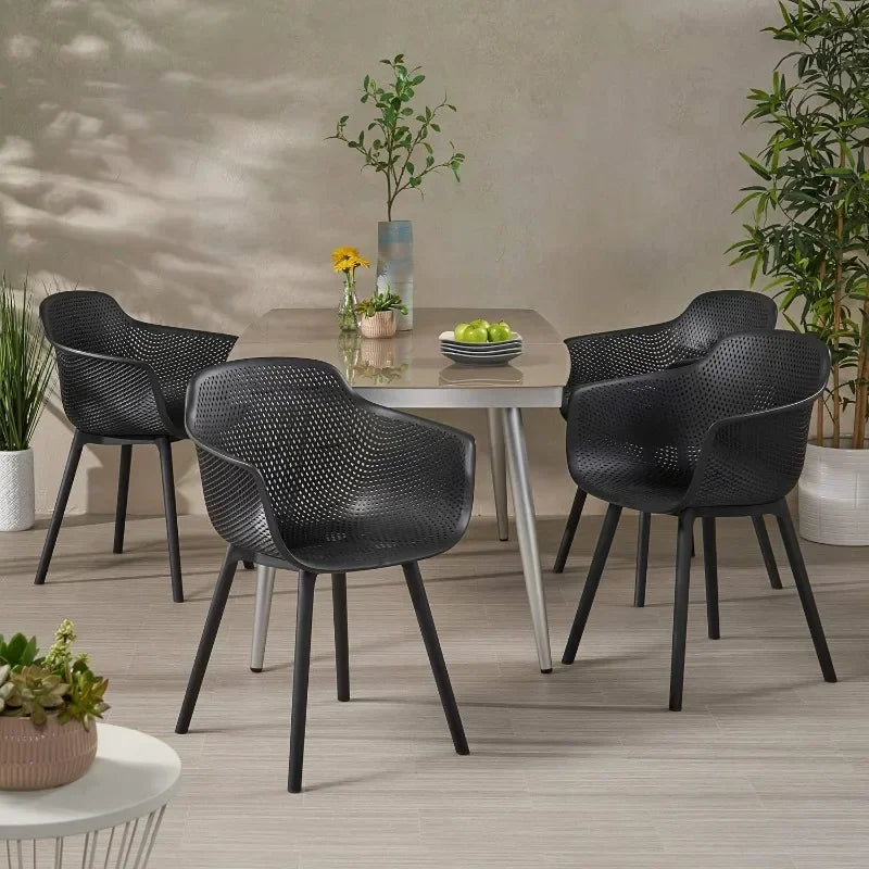 Popular Outdoor Dining Chair (Set of 4), Black Hot-Sell