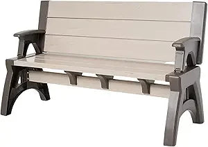 2-in-1 Outdoor Bench & Picnic Table - Foldable, Weather-Resistant Seating - Perfect for Patio, Lawn, Garden, or Deck - Durable C