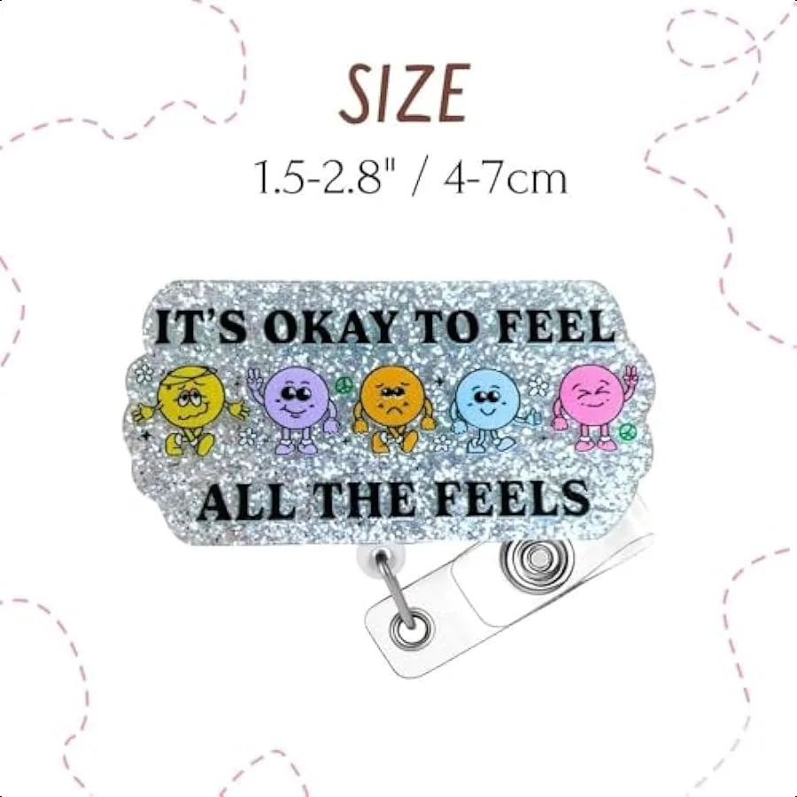 4PC Mental Health Matters Badge Reel Awareness Social Work Worker Medical Badges Clip Holder Retractable Funny Cute It s Okay