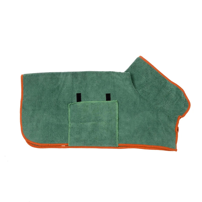 Dog Bathrobe Bath Towel Robe Absorbent Soft Towel For Large Medium Small Dog Quick Dry Adjustable Drying Coat Pet Supplies