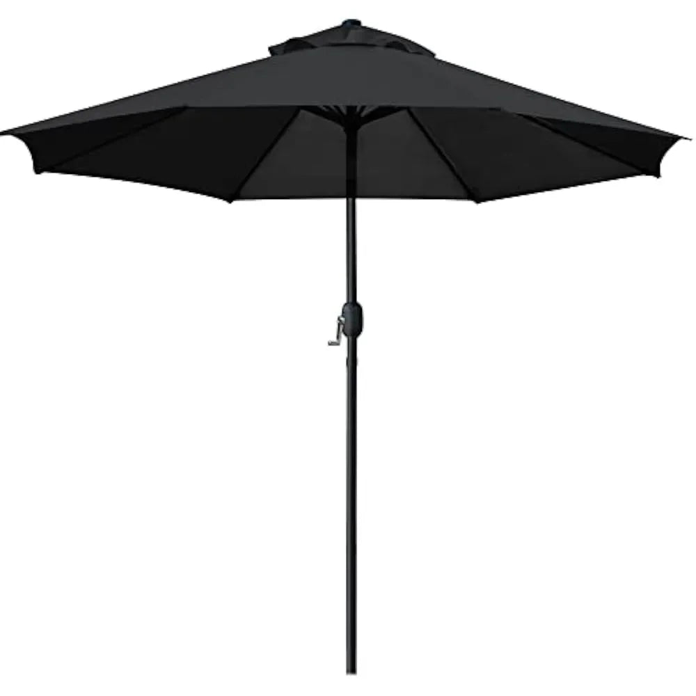9Ft Patio Umbrella Outdoor Table Umbrella with 8 Sturdy Ribs (Tan)
