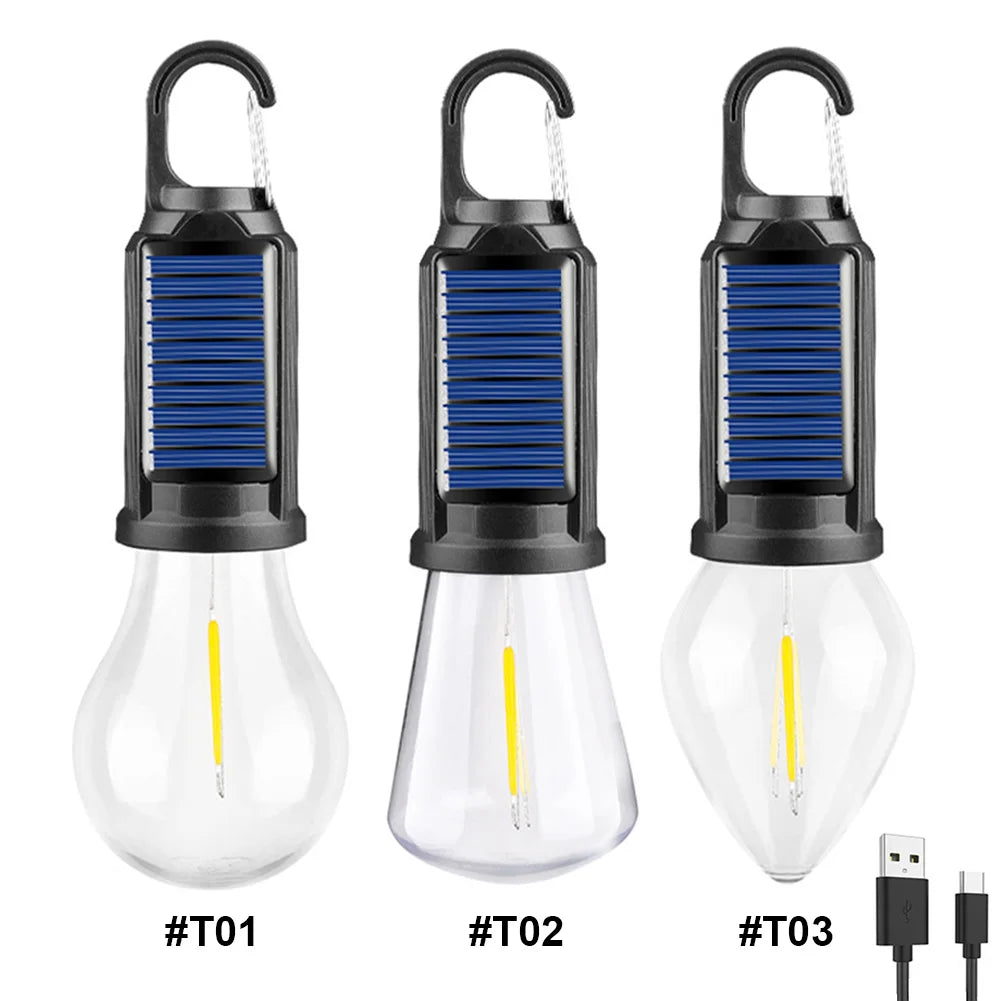 2-5PCS Solar Powered LED Lighting Lantern USB Charging Outdoor Tent Light Waterproof BBQ Atmosphere Light for Outdoor Camping