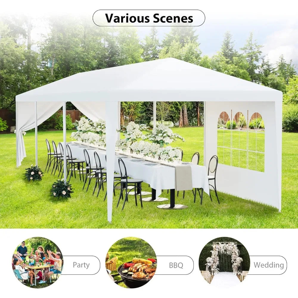 10' x 30' Outdoor Waterproof Gazebo Canopy Tent with Removable Sidewalls and Windows Heavy Duty Tent for Party Wedding
