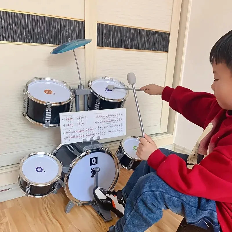 Children's drum set, for practicing percussion instruments, parent-child interaction, children's band rock toys, with a real dru