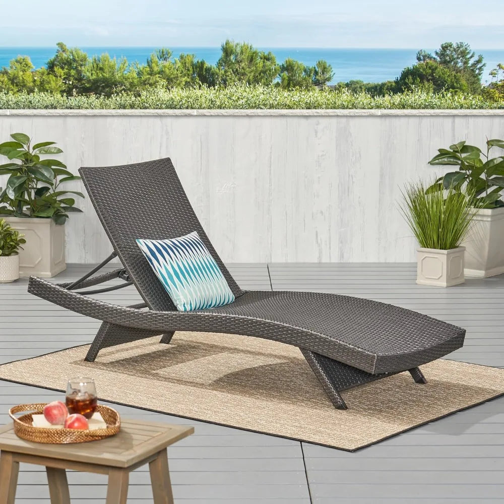 Patio Outdoor Lounge Chair with Reclining Function - Comfortable Patio Furniture for Backyard, Poolside, and Garden Use - Durabl