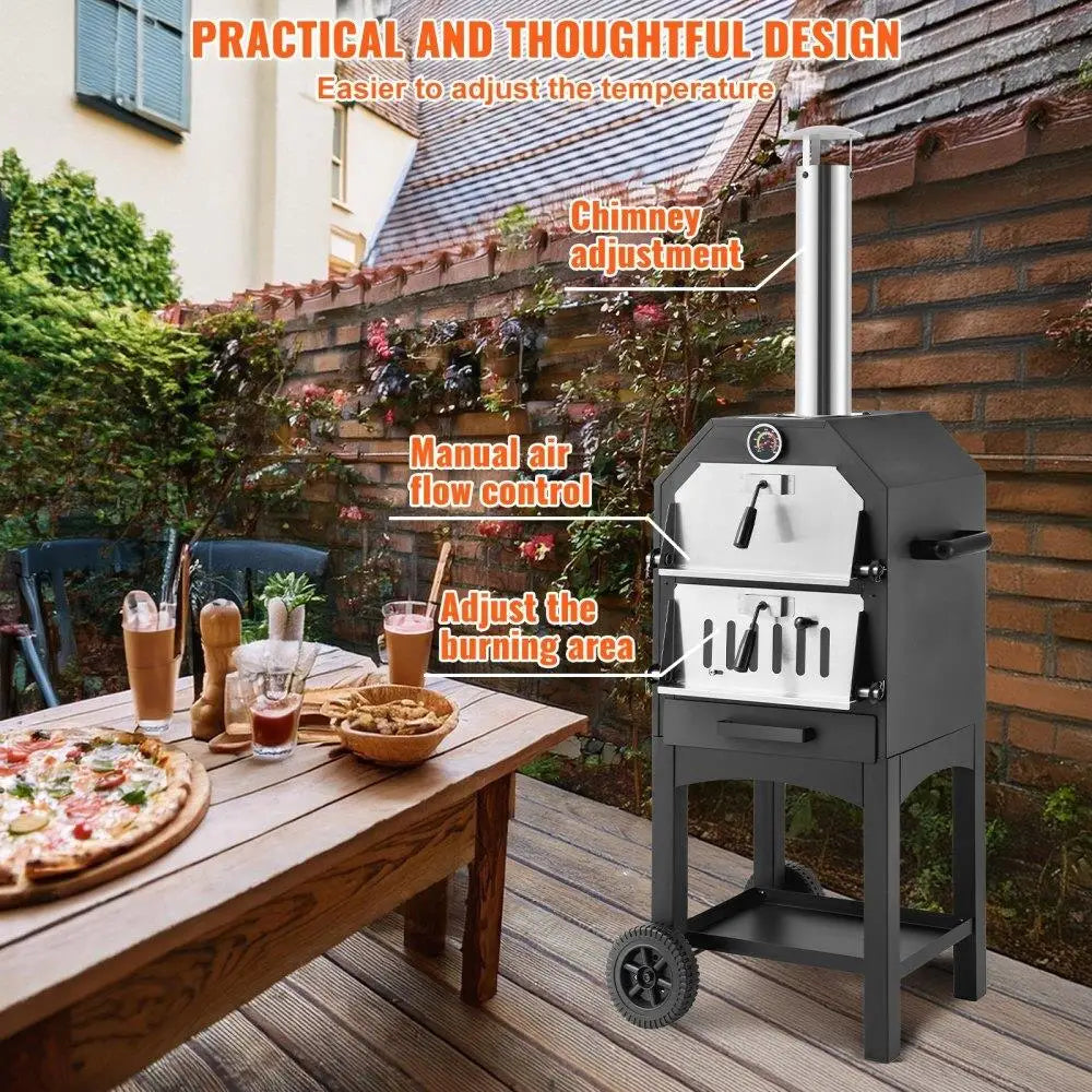 12 Inch Portable Outdoor Pizza Oven Wood Pellet Camp Cooking Oven for Perfect Pizza Baking
