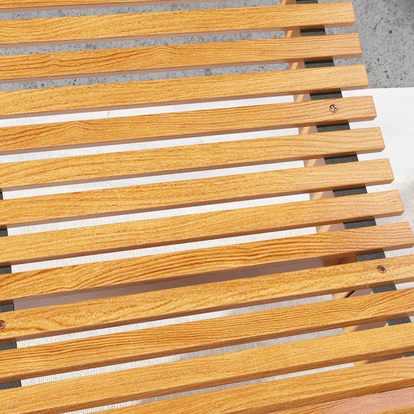 Outsunny Outdoor Rocking Chair W/ Slatted Seat, Wooden Rocking Chair, Teak