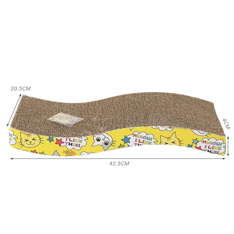 Pet Cat Wave Curved Catnip Cat Scratcher Indoor Cats Scratchers Cardboard Abrasion Resistance Cat Scratch Pad Pet Supplies