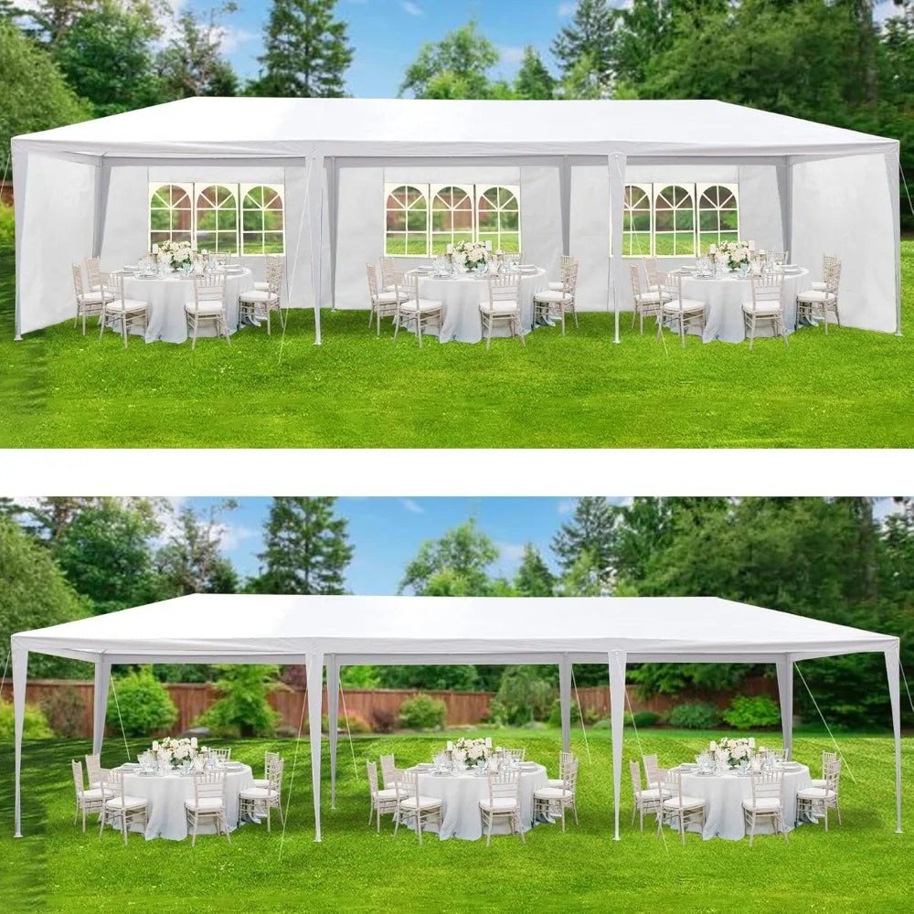10' x 30' Outdoor Waterproof Gazebo Canopy Tent with Removable Sidewalls and Windows Heavy Duty Tent for Party Wedding