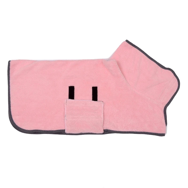 Dog Bathrobe Bath Towel Robe Absorbent Soft Towel For Large Medium Small Dog Quick Dry Adjustable Drying Coat Pet Supplies